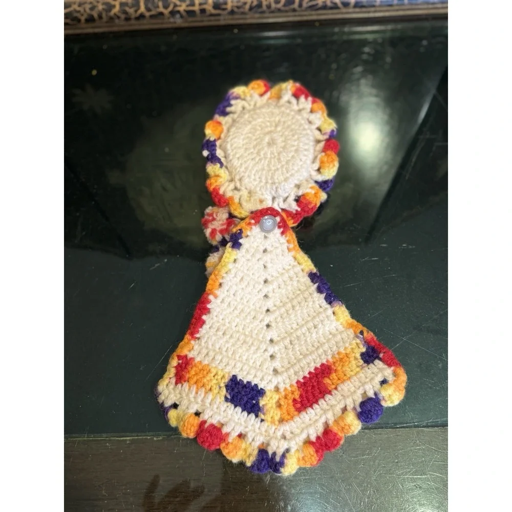 Kewpie Doll Crochet Potholder Set | Handmade Kitchen Wall Hanging |Retro Kitchen